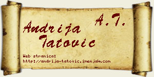 Andrija Tatović vizit kartica